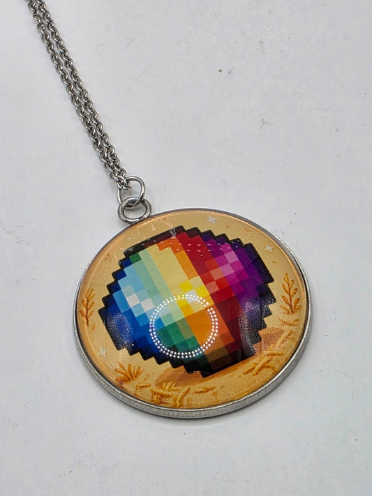 Stardew Valley Inspired Prismatic Shard 30mm Pendant Necklace