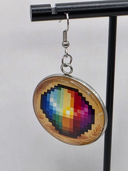 Stardew Valley Inspired Prismatic Shard & Stardrop 30 mm Dangle Earrings