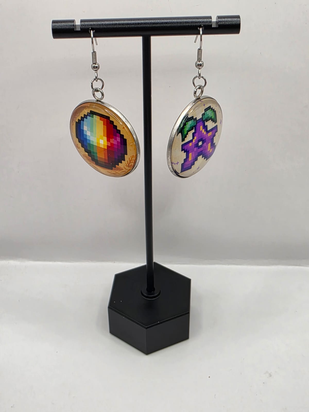 Stardew Valley Inspired Prismatic Shard & Stardrop 30 mm Dangle Earrings