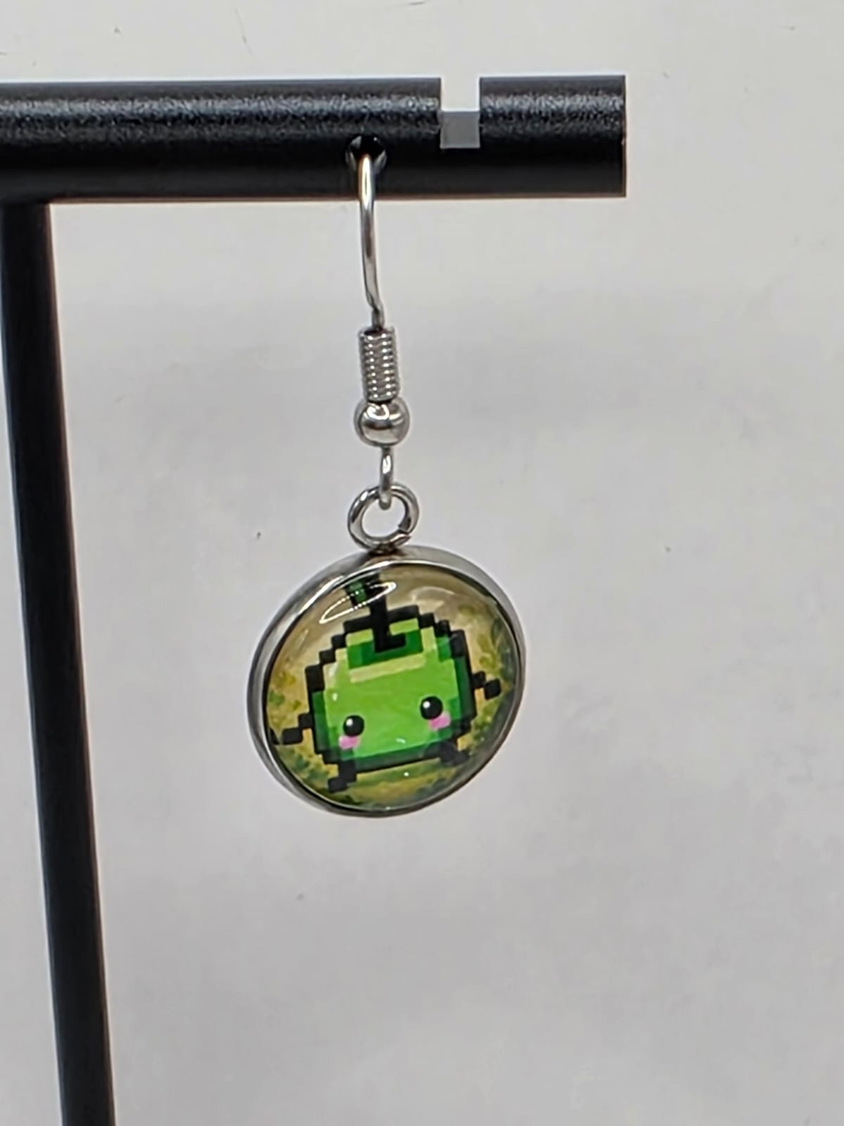 Stardew Valley Inspired Blue & Green Junimo 14 mm Dangle Earrings