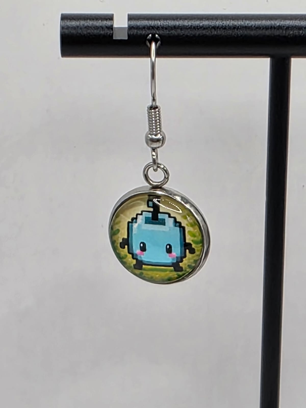 Stardew Valley Inspired Blue & Green Junimo 14 mm Dangle Earrings