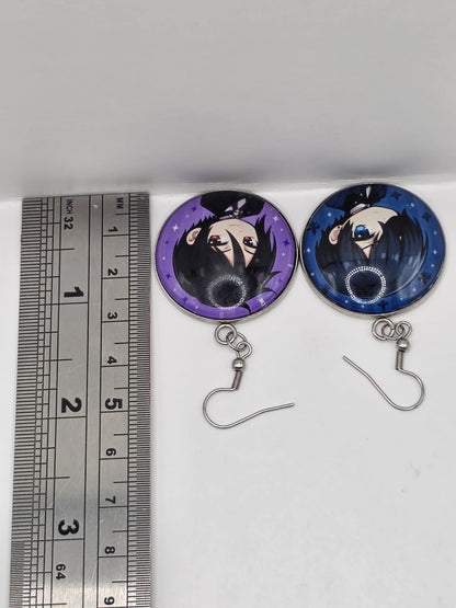 Black Butler (Kuroshitsuji) Inspired Sebastian & Ciel 30 mm Dangle Earrings