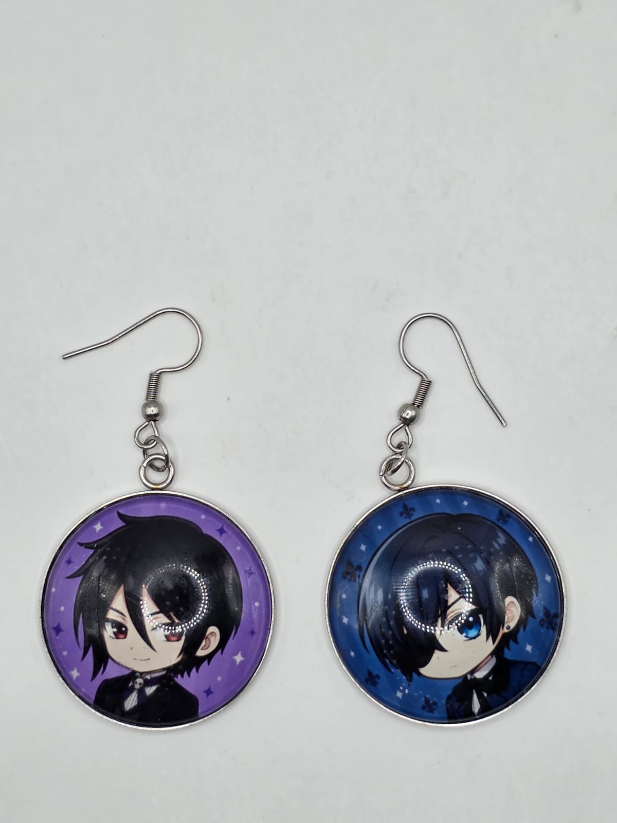 Black Butler (Kuroshitsuji) Inspired Sebastian & Ciel 30 mm Dangle Earrings