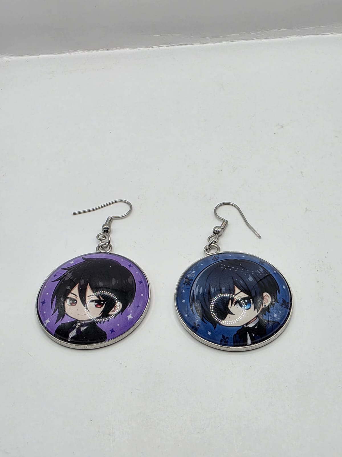 Black Butler (Kuroshitsuji) Inspired Sebastian & Ciel 30 mm Dangle Earrings