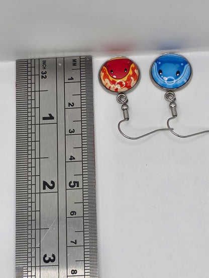 Slime Rancher Inspired Puddle Slime & Fire Slime 14 mm Dangle Earrings