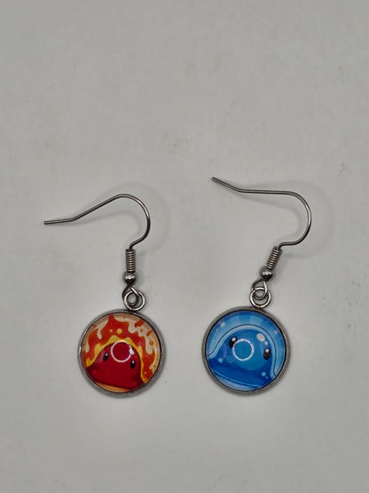 Slime Rancher Inspired Puddle Slime & Fire Slime 14 mm Dangle Earrings