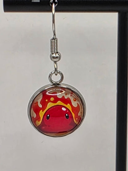 Slime Rancher Inspired Puddle Slime & Fire Slime 14 mm Dangle Earrings