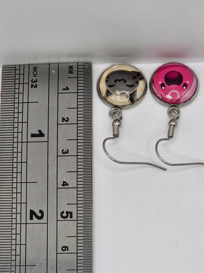 Slime Rancher Inspired Pink Slime & Tabby Slime 14 mm Dangle Earrings