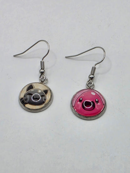 Slime Rancher Inspired Pink Slime & Tabby Slime 14 mm Dangle Earrings