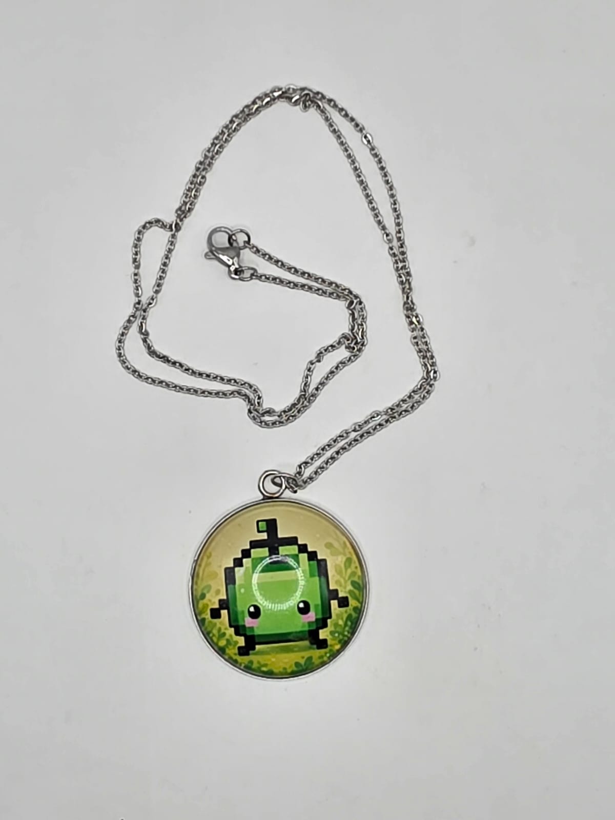 Stardew Valley Inspired Green Junimo 30 mm Pendant Necklace