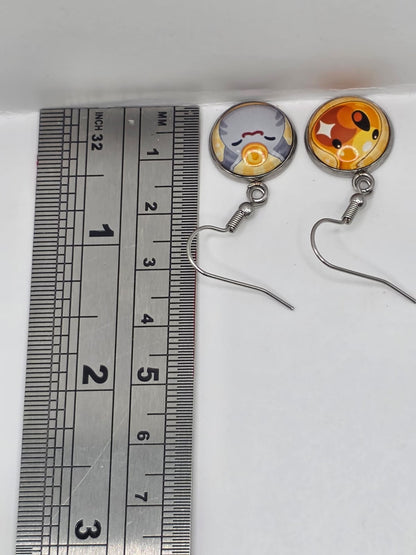 Slime Rancher Inspired Gold & Lucky Slime 14 mm Dangle Earrings