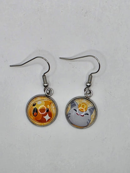 Slime Rancher Inspired Gold & Lucky Slime 14 mm Dangle Earrings