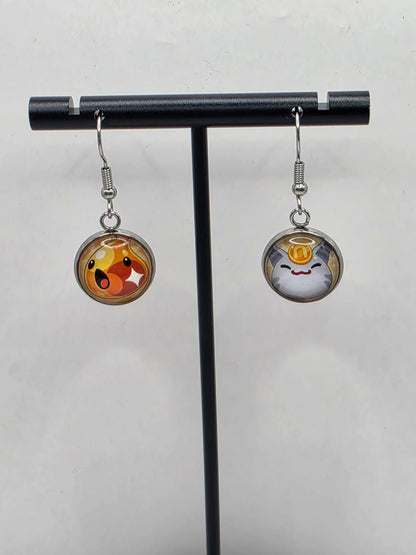 Slime Rancher Inspired Gold & Lucky Slime 14 mm Dangle Earrings