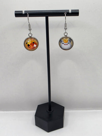 Slime Rancher Inspired Gold & Lucky Slime 14 mm Dangle Earrings