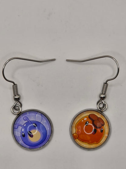 Slime Rancher Inspired Phosphor Slime & Honey Slime 14 mm Dangle Earrings