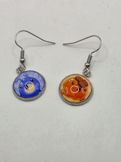 Slime Rancher Inspired Phosphor Slime & Honey Slime 14 mm Dangle Earrings