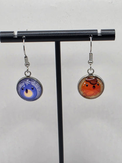 Slime Rancher Inspired Phosphor Slime & Honey Slime 14 mm Dangle Earrings