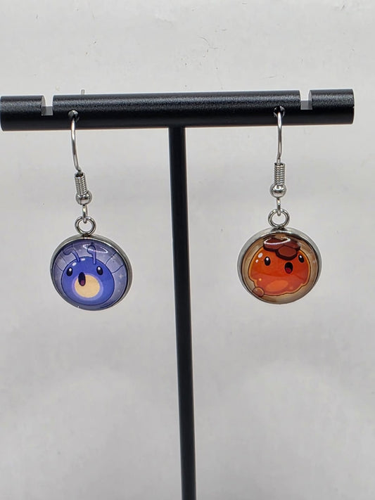 Slime Rancher Inspired Phosphor Slime & Honey Slime 14 mm Dangle Earrings