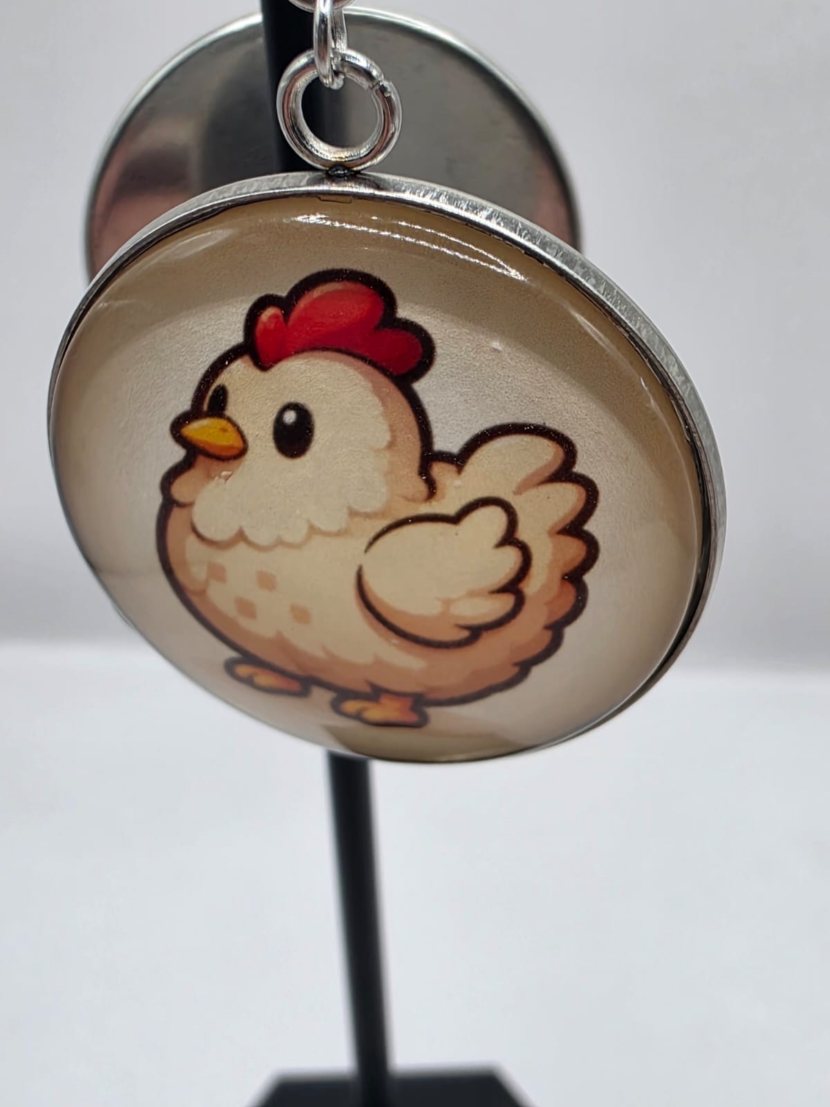 Stardew Valley Inspired Blue Chicken & White Chicken 30 mm Dangle Earrings