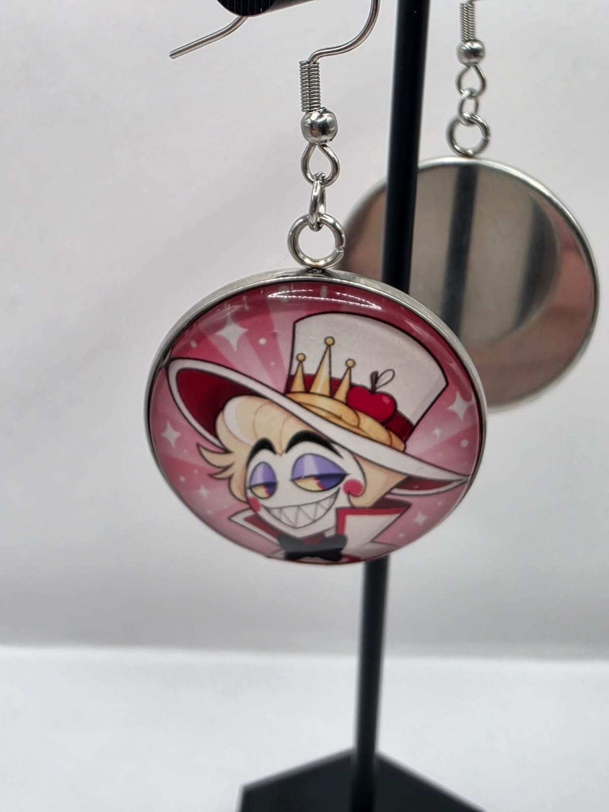 Hazbin Hotel Inspired Lucifer & Take That Depression 30 mm Dangle Earrings