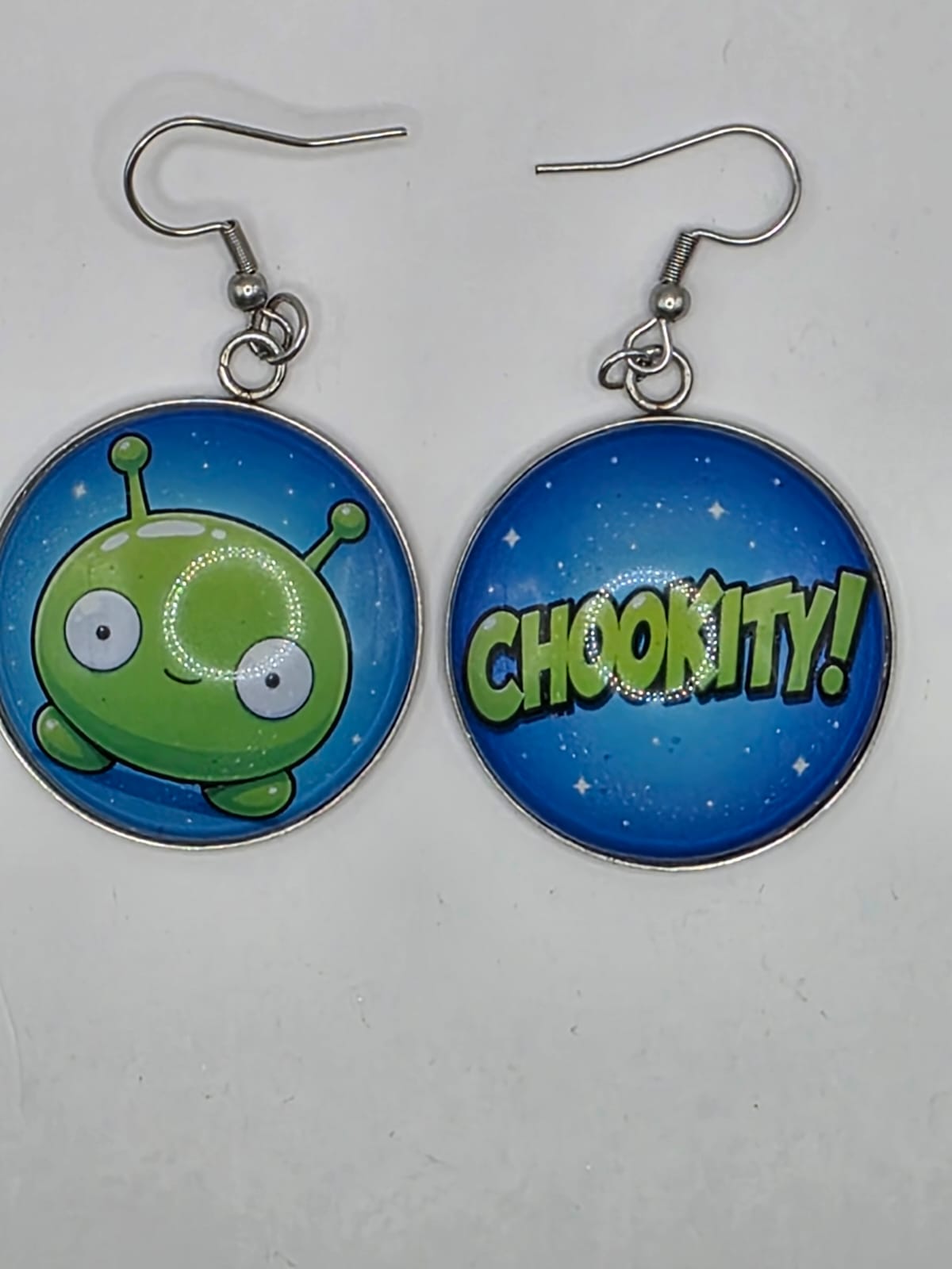 Final Space Inspired Mooncake & Chookity 30 mm Dangle Earrings
