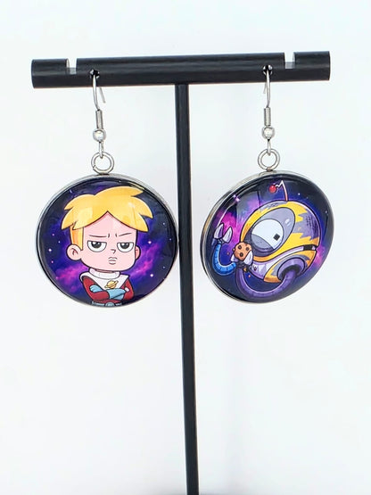 Final Space Inspired Gary & KVN 30 mm Earrings