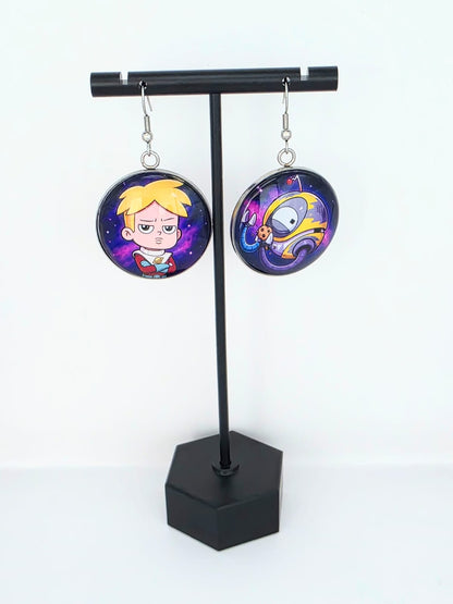 Final Space Inspired Gary & KVN 30 mm Earrings