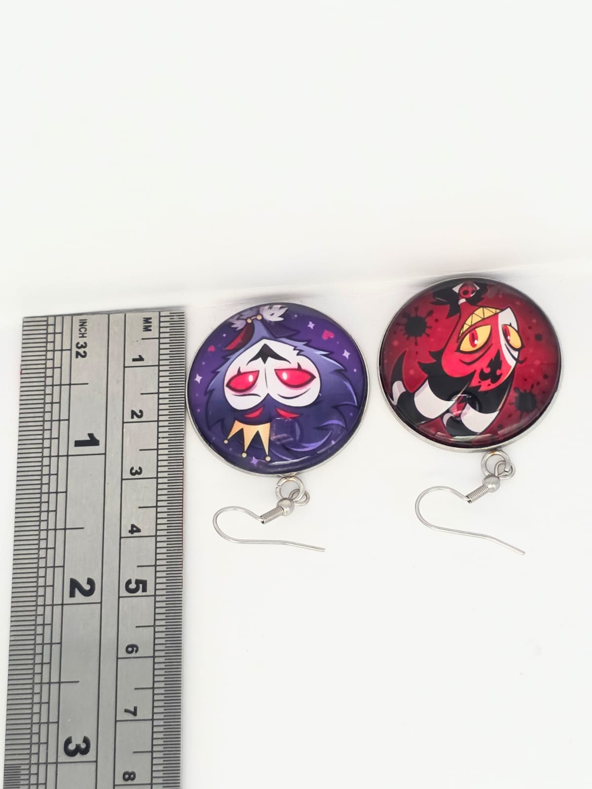 Helluva Boss Inspired Stolas & Blitzø 30 mm Earrings