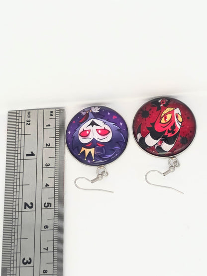 Helluva Boss Inspired Stolas & Blitzø 30 mm Earrings