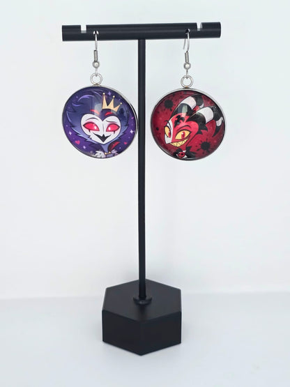 Helluva Boss Inspired Stolas & Blitzø 30 mm Earrings