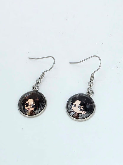 Attack on Titan Inspired Levi & Hange 14 mm Earrings