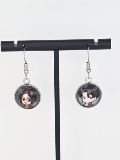 Attack on Titan Inspired Levi & Hange 14 mm Earrings