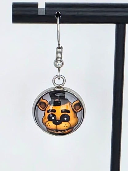 Five Nights at Freddy's (FNAF) Inspired Golden Freddy & The Puppet 14 mm Earrings