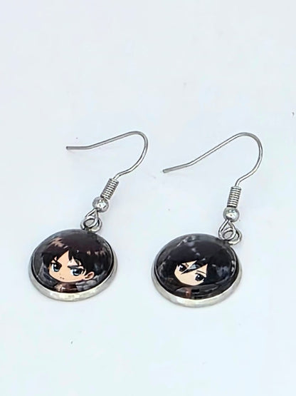 Attack on Titan Inspired Eren & Mikasa 14 mm Earrings