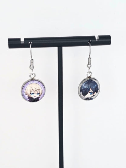 Black Butler (Kuroshitsuji) Inspired Ciel & Alois 14 mm Earrings