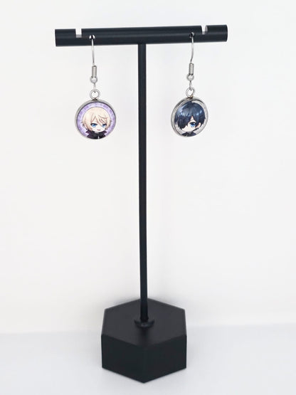 Black Butler (Kuroshitsuji) Inspired Ciel & Alois 14 mm Earrings