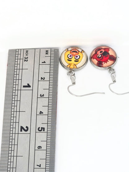 Five Nights at Freddy's (FNAF) Inspired Chica & Foxy 14 mm Earrings
