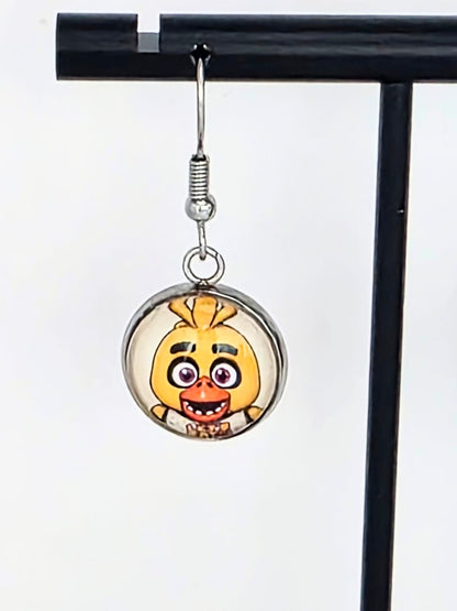 Five Nights at Freddy's (FNAF) Inspired Chica & Foxy 14 mm Earrings