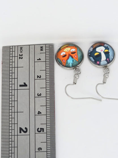 Final Space Inspired Avocato & Little Cato 14 mm Earrings