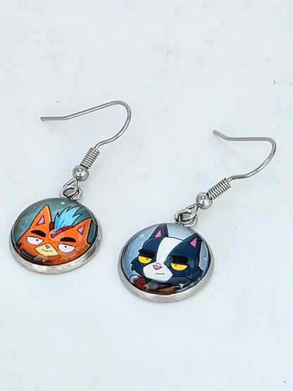Final Space Inspired Avocato & Little Cato 14 mm Earrings