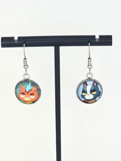 Final Space Inspired Avocato & Little Cato 14 mm Earrings