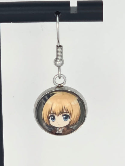 Attack on Titan Inspired Erwin & Armin 14 mm Earrings