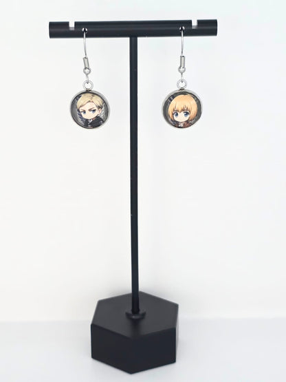 Attack on Titan Inspired Erwin & Armin 14 mm Earrings