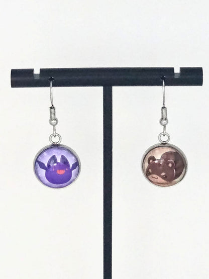 Slime Rancher Inspired Batty Slime & Ringtail Slime 14 mm Earrings