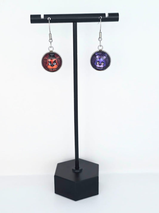 Five Nights at Freddy's (FNAF) Inspired Freddy & Bonnie 14 mm Earrings