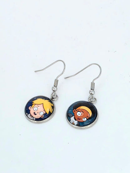 Final Space Inspired Gary & Quinn 14 mm Earrings