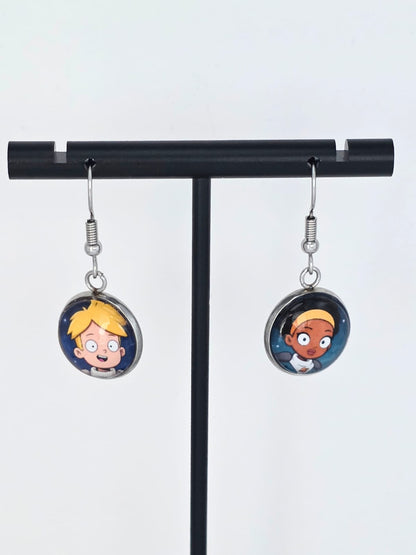 Final Space Inspired Gary & Quinn 14 mm Earrings