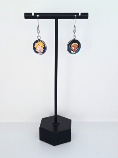 Final Space Inspired Gary & Quinn 14 mm Earrings
