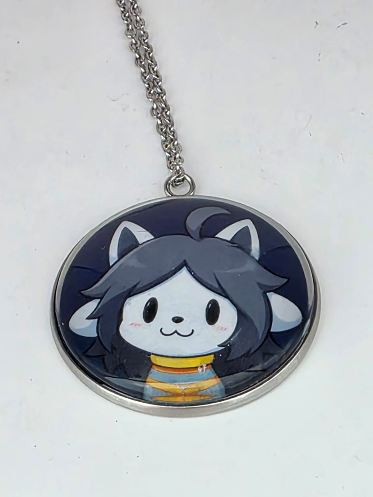 Undertale Inspired Temmie 30 mm Pendant Necklace