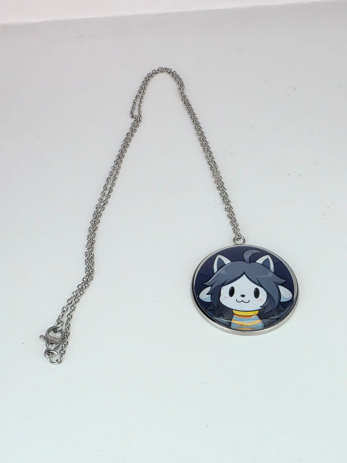 Undertale Inspired Temmie 30 mm Pendant Necklace